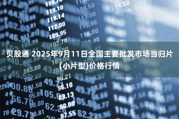 贝股通 2025年9月11日全国主要批发市场当归片(小片型)价格行情