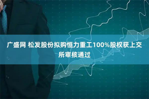 广盛网 松发股份拟购恒力重工100%股权获上交所审核通过