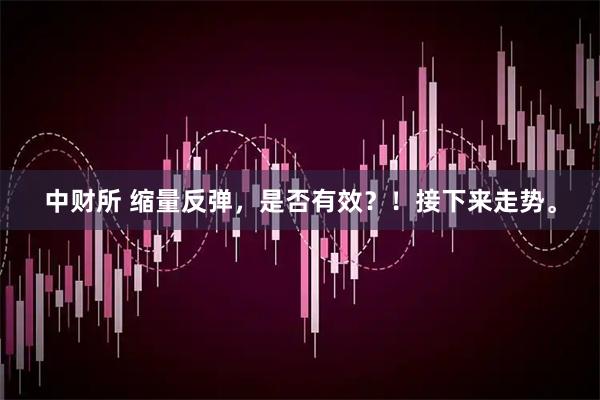 中财所 缩量反弹，是否有效？！接下来走势。