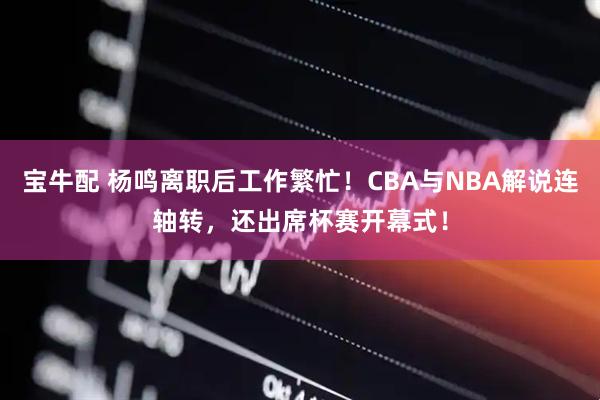 宝牛配 杨鸣离职后工作繁忙！CBA与NBA解说连轴转，还出席杯赛开幕式！
